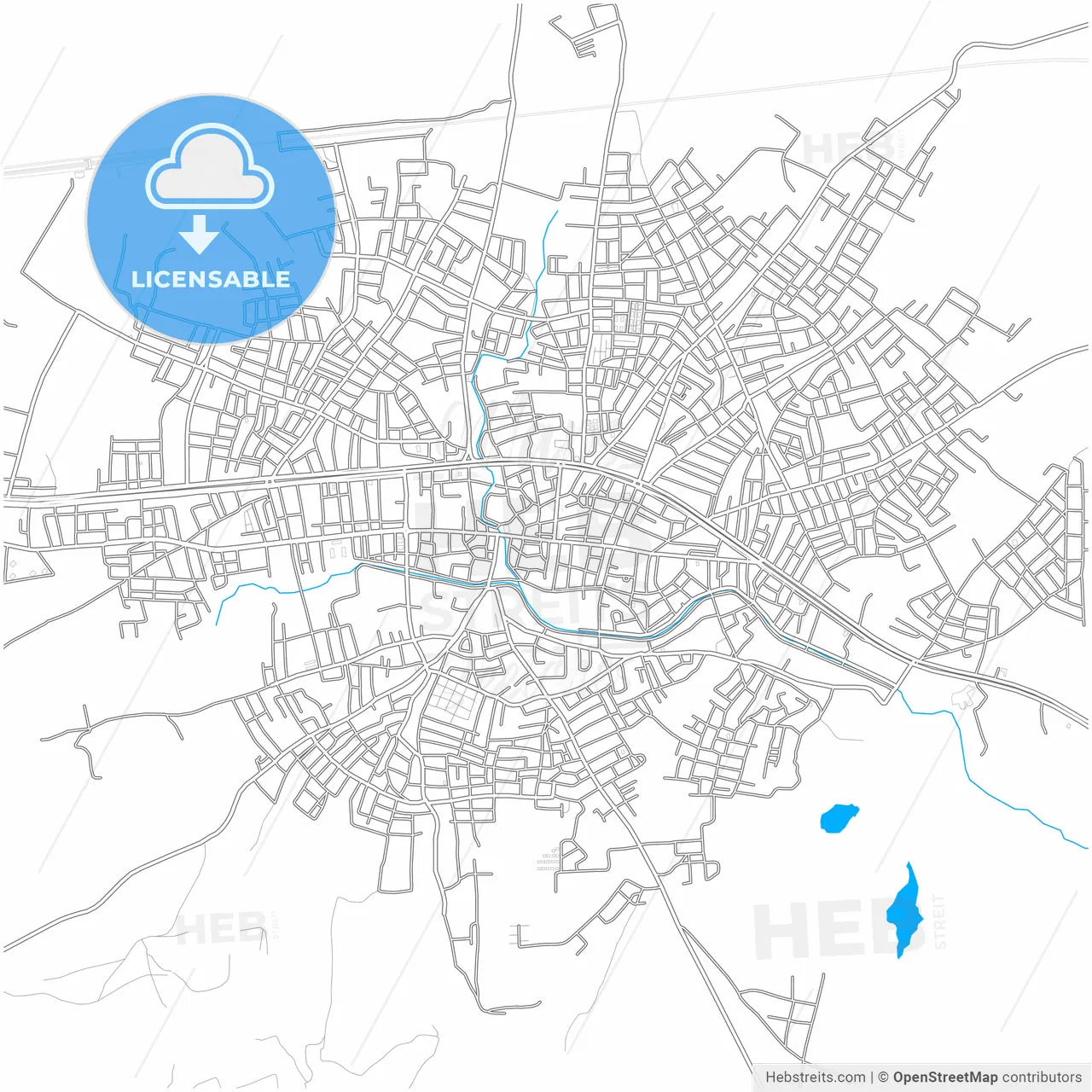 Sorgun, Yozgat, Turkey, city map with high resolution roads.