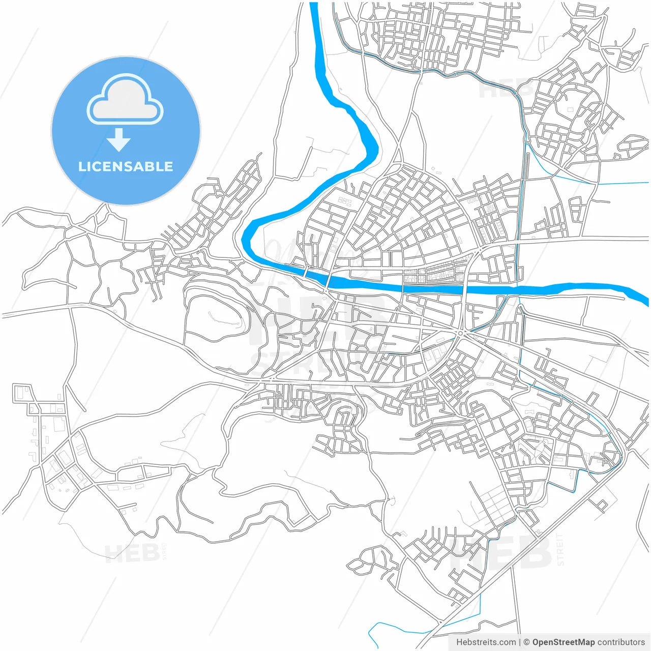 Silifke, Mersin, Turkey, city map with high resolution roads.