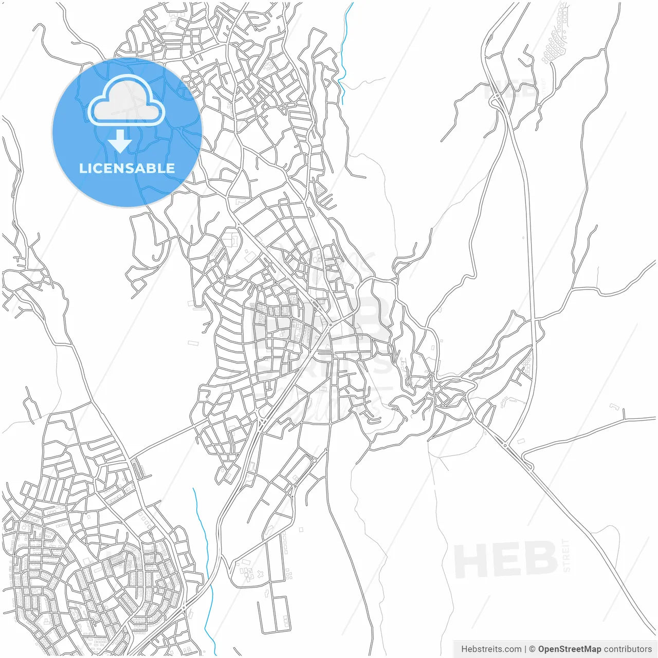 Safranbolu, Karabük, Turkey, city map with high resolution roads.