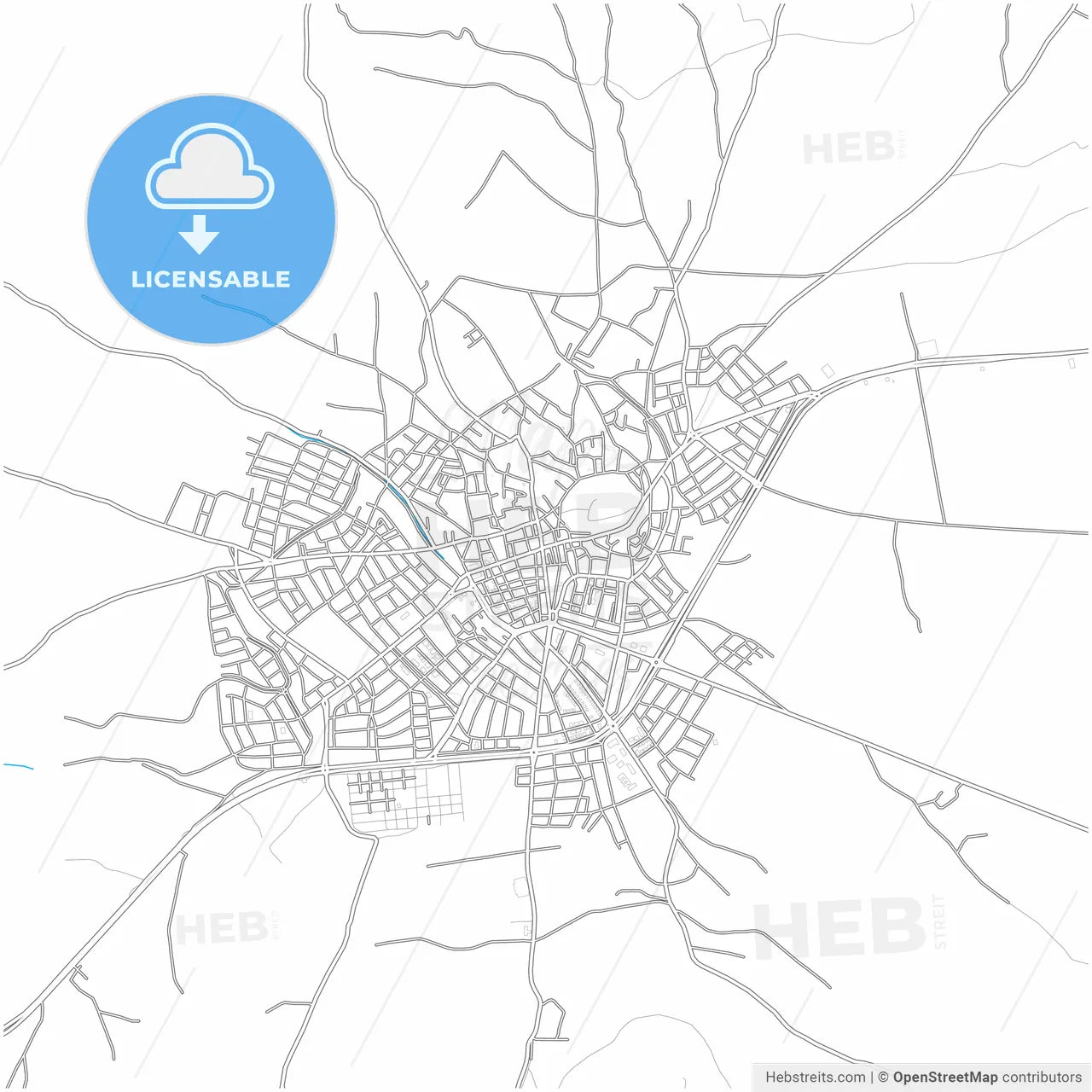 Zile, Tokat, Turkey, city map with high resolution roads.