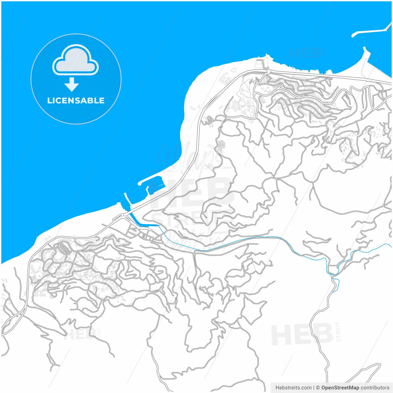 Kozlu, Zonguldak, Turkey, city map with high resolution roads.