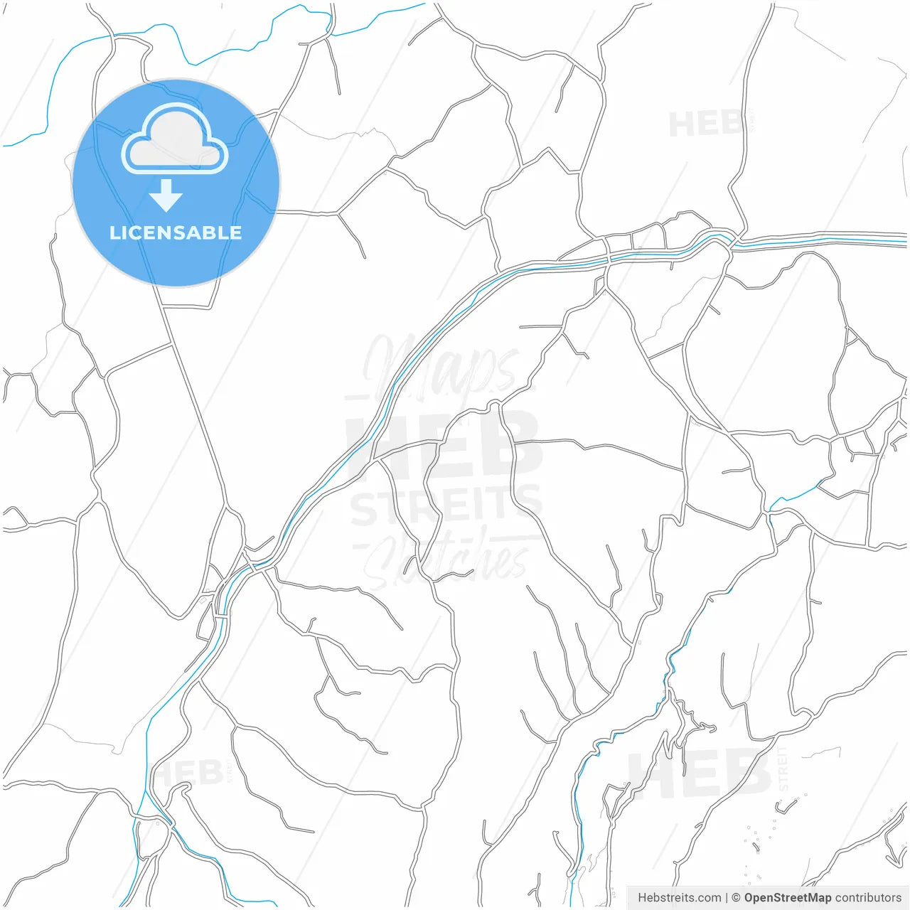 Terme, Samsun, Turkey, city map with high resolution roads.