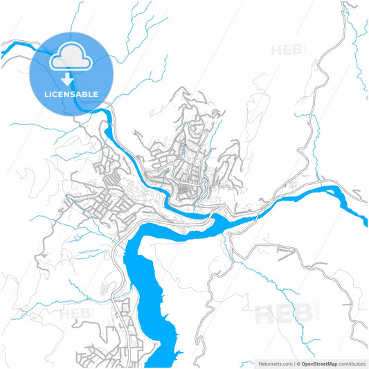 Tunceli, Tunceli, Turkey, city map with high resolution roads.