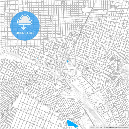 Guadalajara, Jalisco, Mexico, city map with high resolution roads.