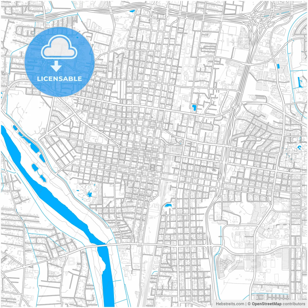 Albuquerque, New Mexico, United States, city map with high resolution roads.