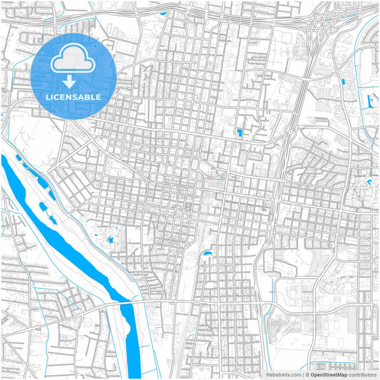Albuquerque, New Mexico, United States, city map with high resolution roads.