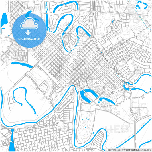Brownsville, Texas, United States, city map with high resolution roads.