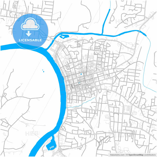 Clarksville, Tennessee, United States, city map with high resolution roads.