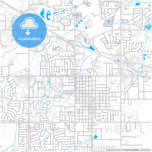 Broken Arrow, Oklahoma, United States, city map with high resolution roads.