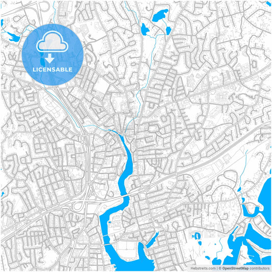 Norwalk, Connecticut, United States, city map with high resolution roads.