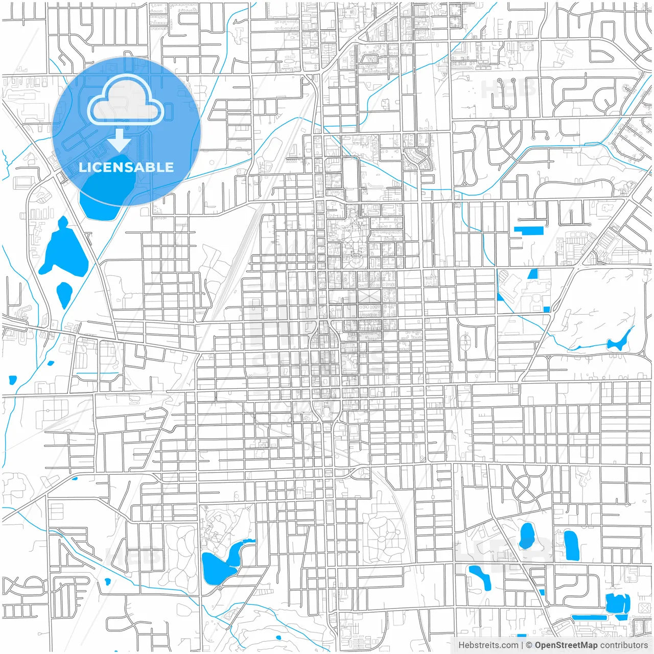 Bloomington, Illinois, United States, city map with high resolution roads.