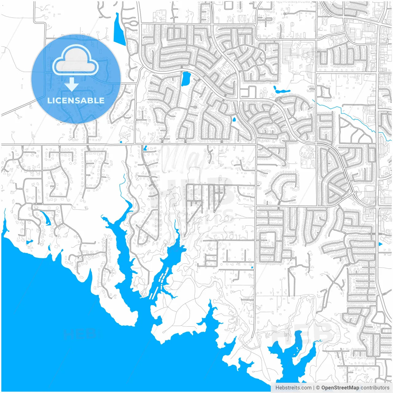 Flower Mound, Texas, United States, city map with high resolution roads.