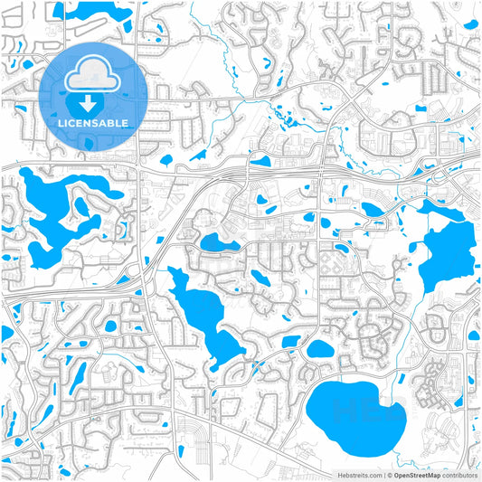 Eden Prairie, Minnesota, United States, city map with high resolution roads.