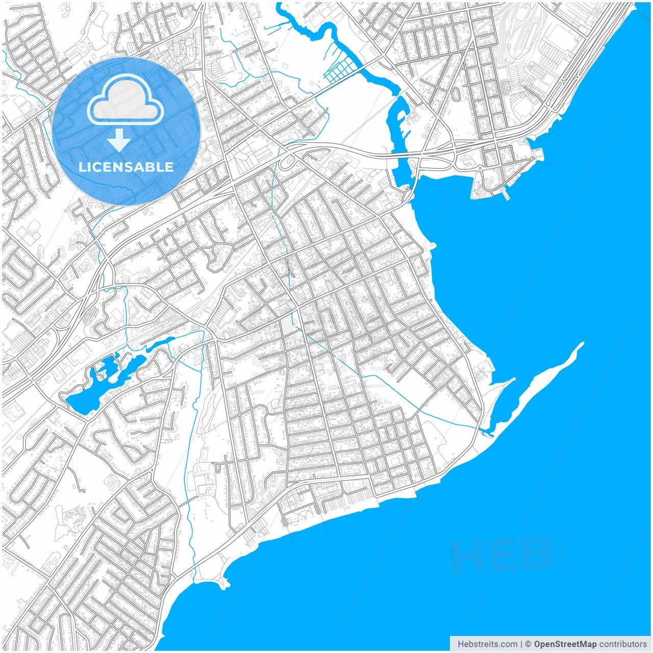 West Haven, Connecticut, United States, city map with high resolution roads.
