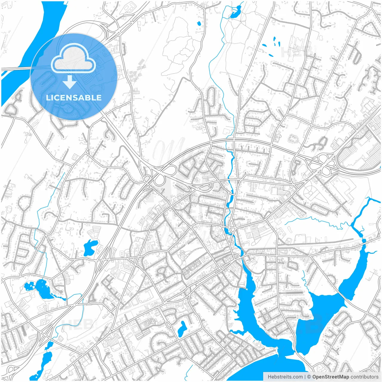 Milford, Connecticut, United States, city map with high resolution roads.