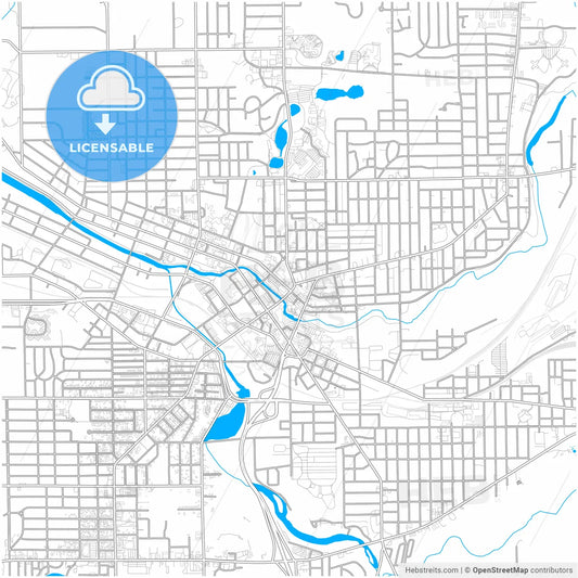 Battle Creek, Michigan, United States, city map with high resolution roads.