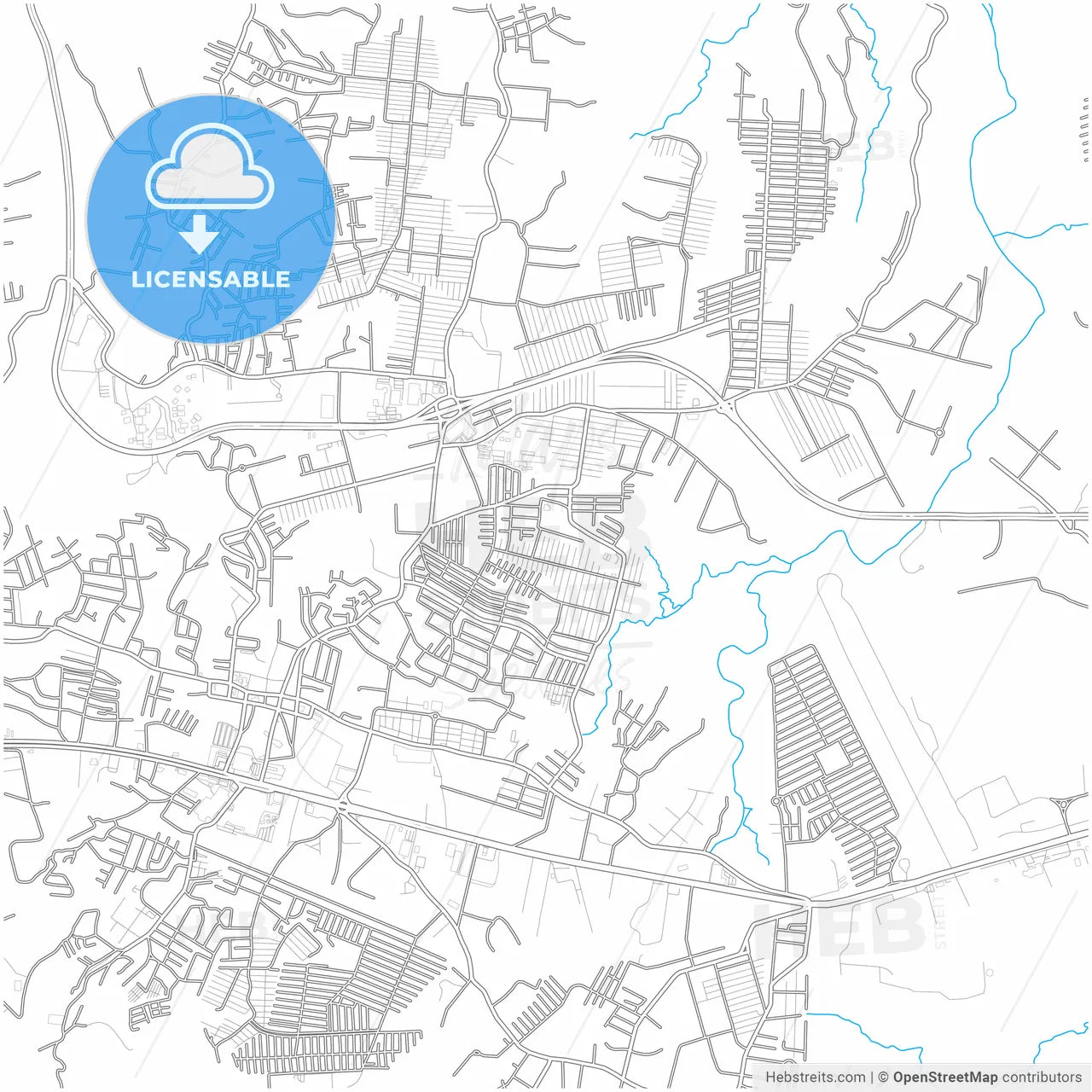 Soyapango, San Salvador, El Salvador, city map with high resolution roads.