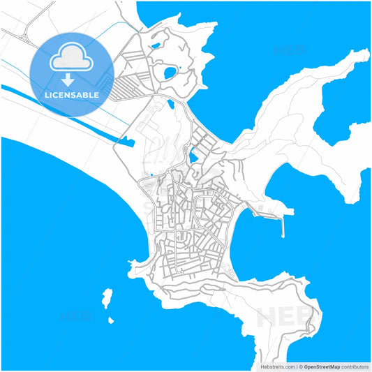Cabo, Brazil, city map with high resolution roads.