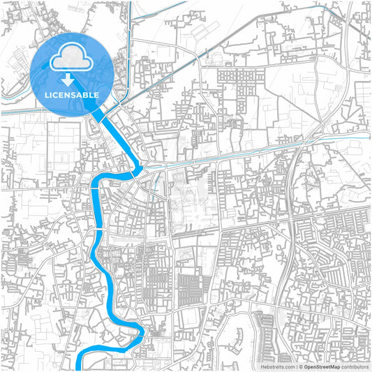 Tangerang, Banten, Indonesia, city map with high resolution roads.