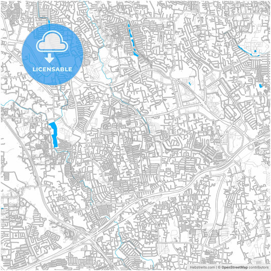 South Tangerang, Banten, Indonesia, city map with high resolution roads.