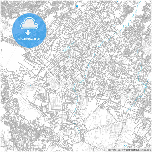 Cimahi, West Java, Indonesia, city map with high resolution roads.