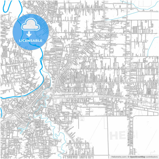 Binjai, North Sumatra, Indonesia, city map with high resolution roads.