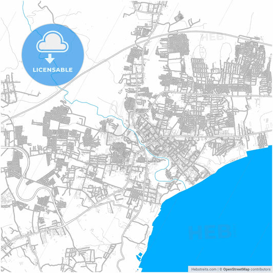Bitung, North Sulawesi, Indonesia, city map with high resolution roads.