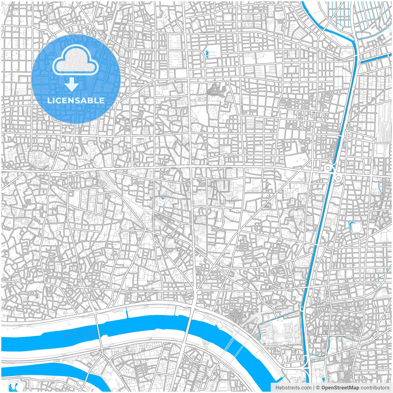 Adachi, Tokyo, Japan, city map with high resolution roads.