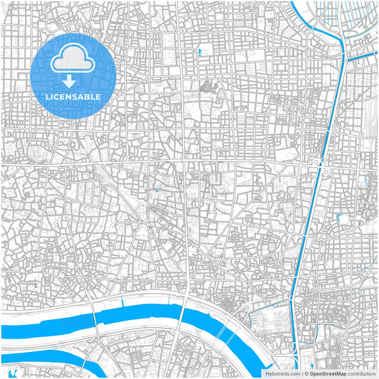 Adachi, Tokyo, Japan, city map with high resolution roads.