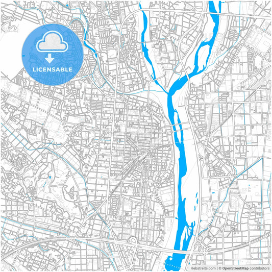 Atsugi, Kanagawa, Japan, city map with high resolution roads.
