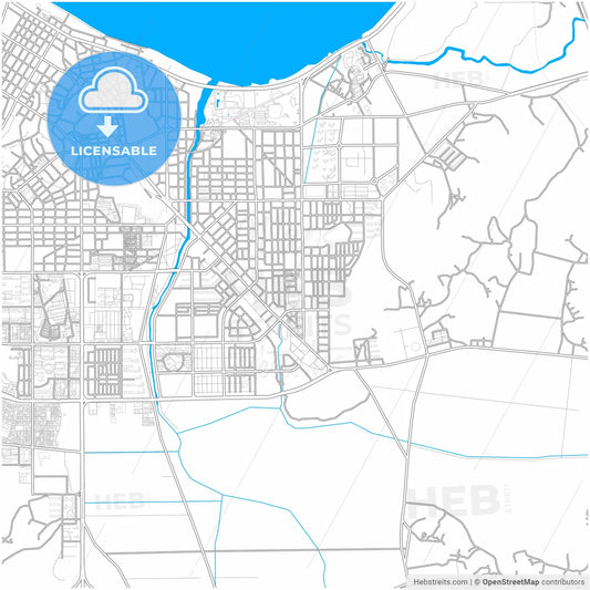 Gunsan, North Jeolla, South Korea, city map with high resolution roads.