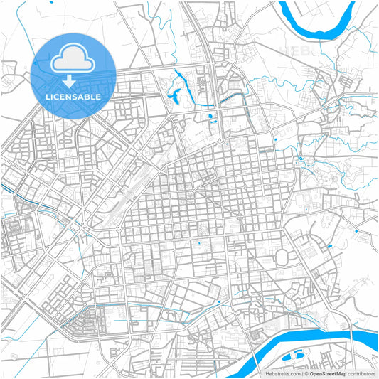 Chiayi, Taiwan, city map with high resolution roads.
