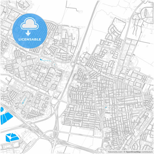 Rishon LeZion, Center, Israel, city map with high resolution roads.