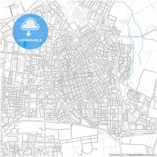 Petah Tikva, Center, Israel, city map with high resolution roads.