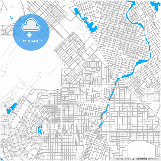 NDjamena, Chad, city map with high resolution roads.