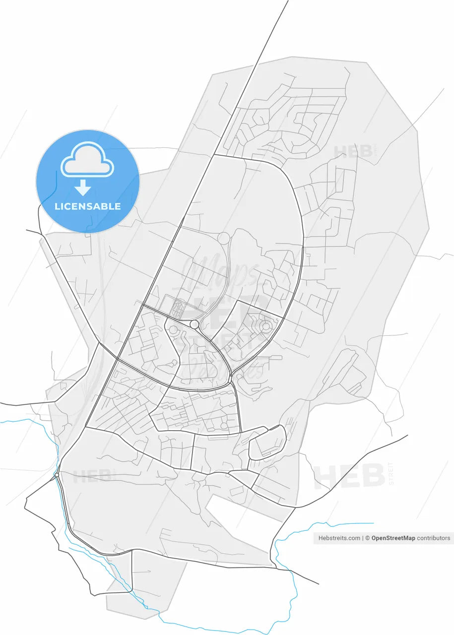 Abovyan, Kotayk, Armenia, high resolution vector map - Instant download PDF and JPG
