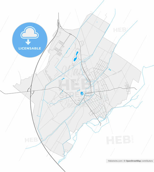 Ebreichsdorf, Lower Austria, Austria, high resolution vector map - Instant download PDF and JPG