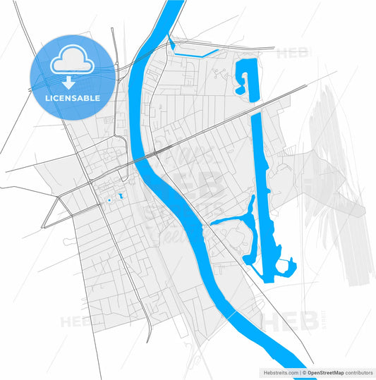 Choisy-le-Roi, Val-de-Marne, France, high resolution vector map - Instant download PDF and JPG