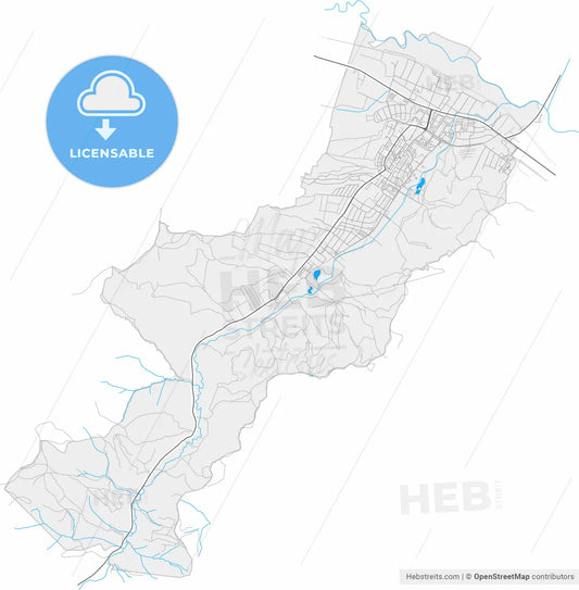 Kazincbarcika, Borsod-Abaúj-Zemplén, Hungary, high resolution vector map - Instant download PDF and JPG