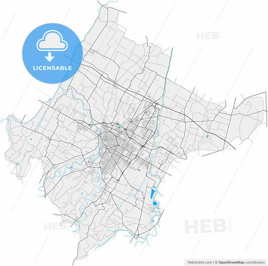 Forlì, Emilia-Romagna, Italy, high resolution vector map - Instant download PDF and JPG