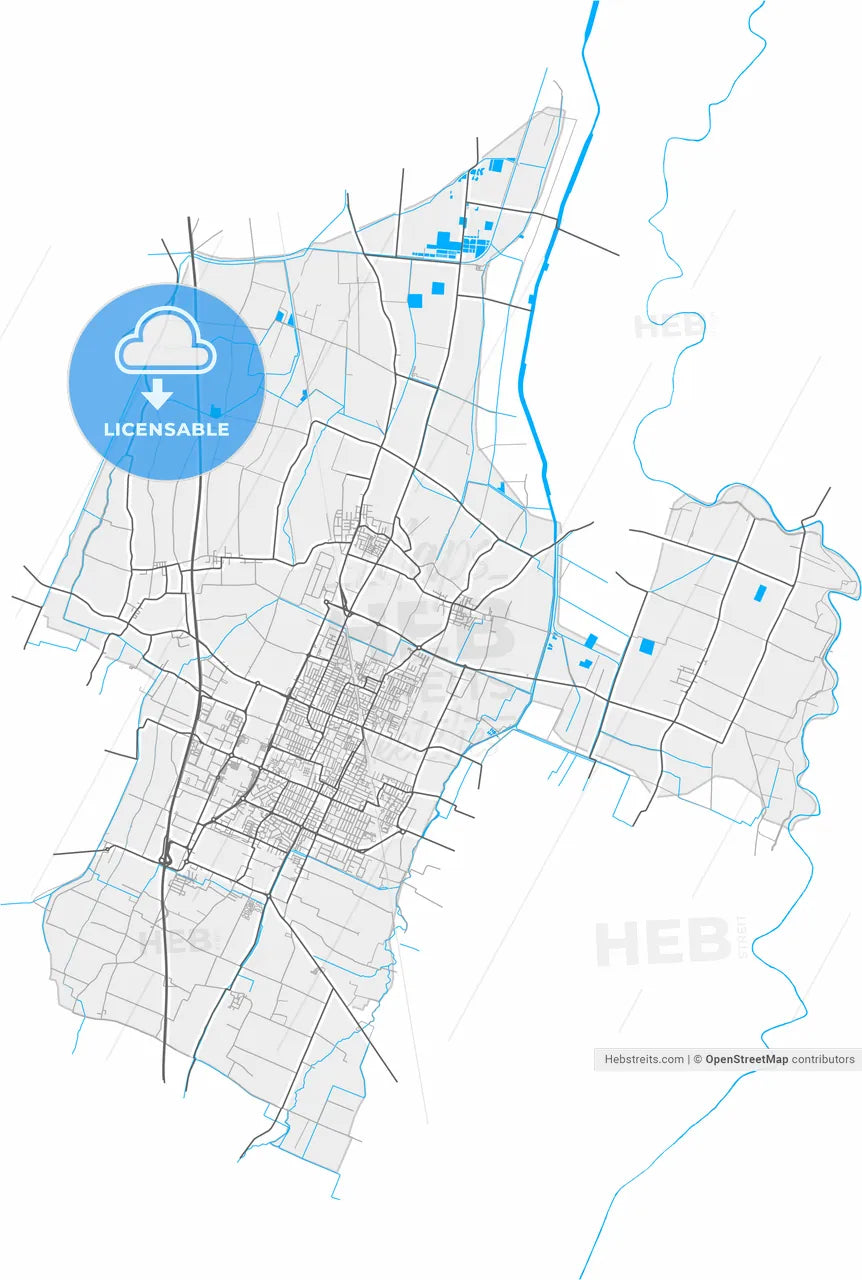 Carpi, Emilia-Romagna, Italy, high resolution vector map - Instant download PDF and JPG