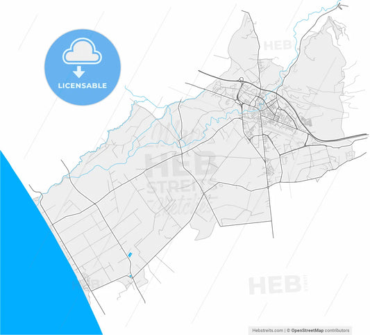 Battipaglia, Campania, Italy, high resolution vector map - Instant download PDF and JPG