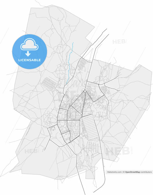 Stepnogorsk, Akmola Province, Kazakhstan, high resolution vector map - Instant download PDF and JPG