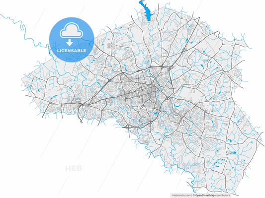 Athens-Clarke County, Georgia, United States, high resolution vector map - Instant download PDF and JPG
