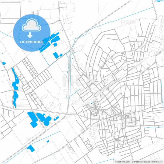 Orosháza, Békés, Hungary, city map with high resolution roads.