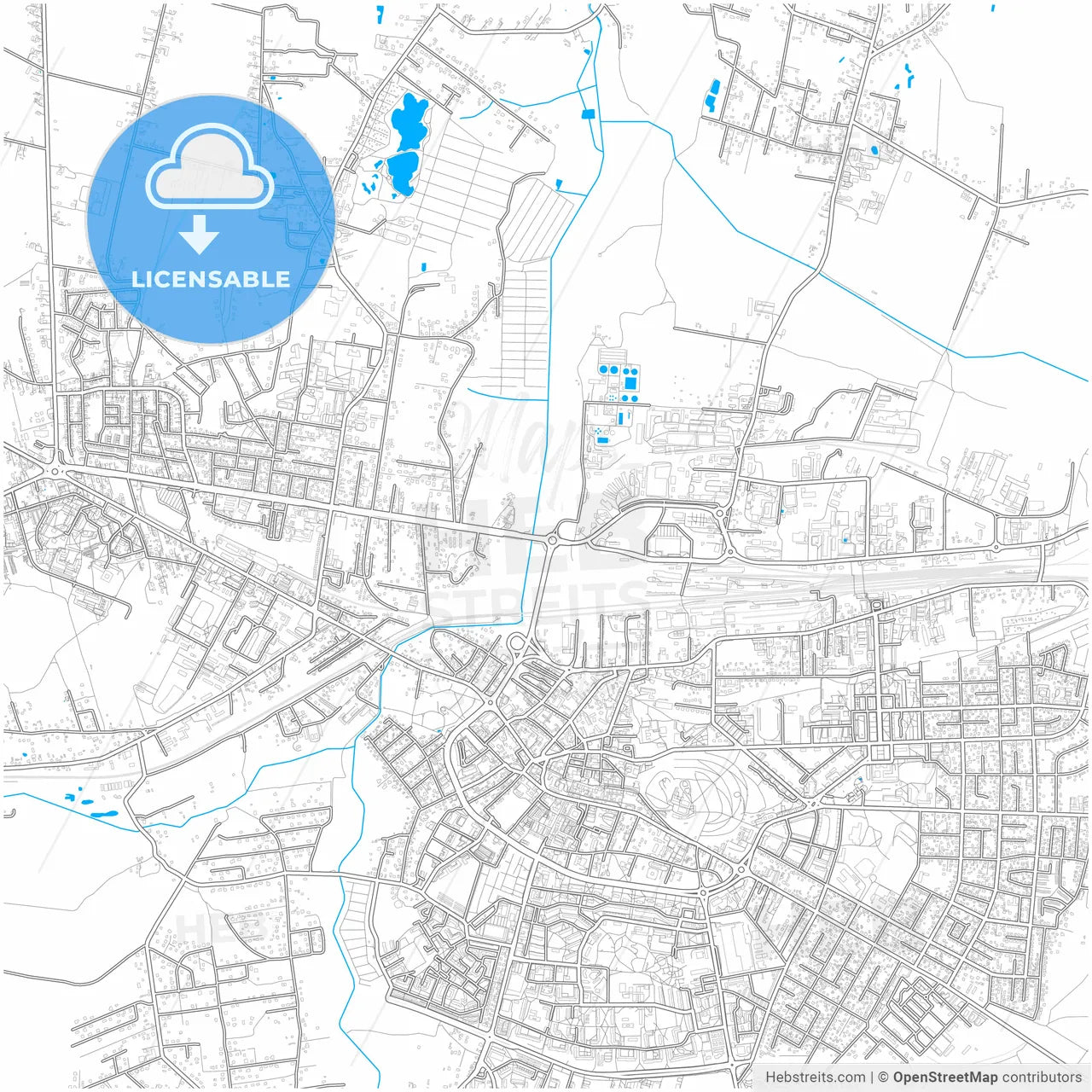 Chełm, Lublin, Poland, city map with high resolution roads.