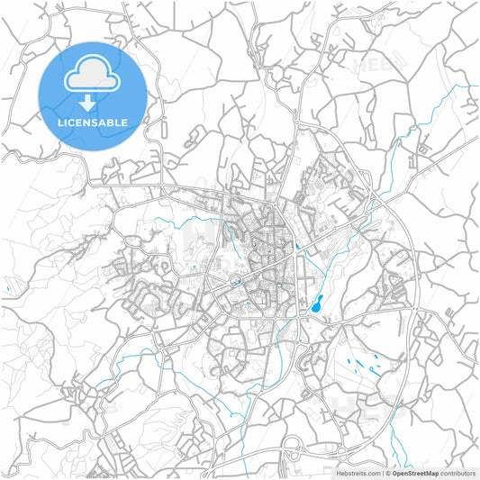 Vila Nova de Famalicão, Braga, Portugal, city map with high resolution roads.