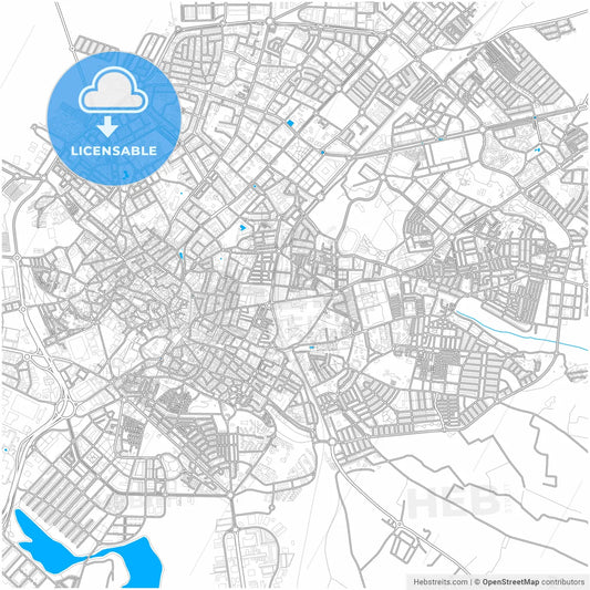 Jerez de la Frontera, Cádiz, Spain, city map with high resolution roads.