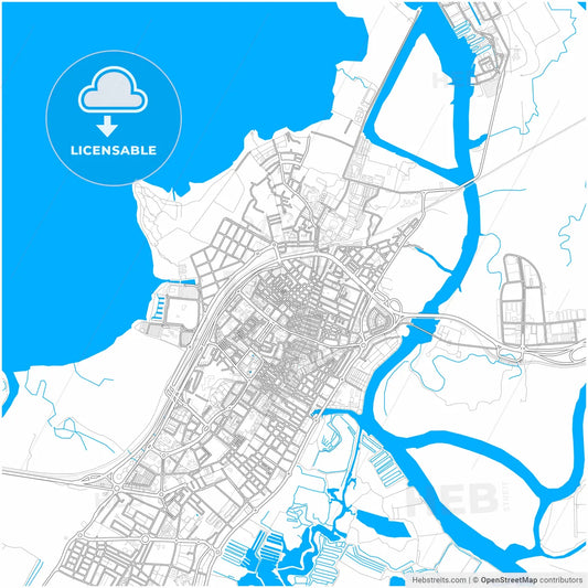 San Fernando, Cádiz, Spain, city map with high resolution roads.