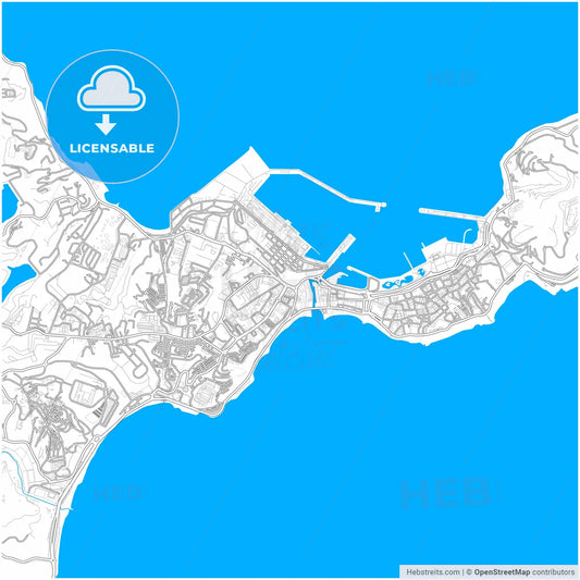 Ceuta, Spain, city map with high resolution roads.